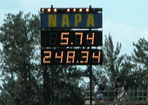 Roger Bateman scoreboard: 5.74 - 248.34 mph