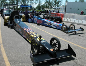 Spencer Massey (left) and Bruce Litton (right) Top Fuel cars