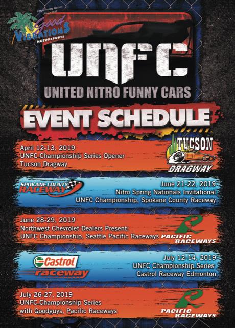 United Nitro Funny Cars - 2019 Schedule